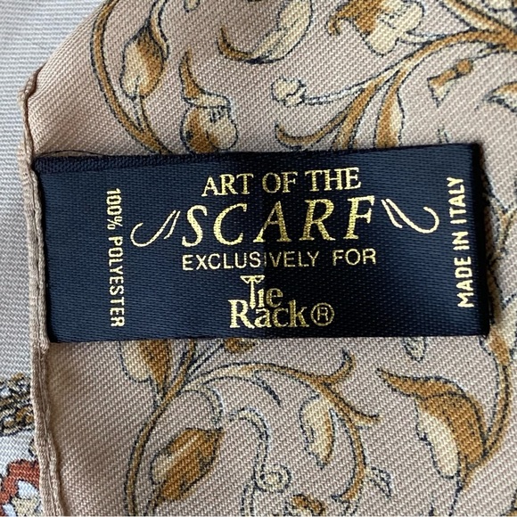 The Rack women square beige floral vintage head scarf. Used condition. - Picture 12 of 12